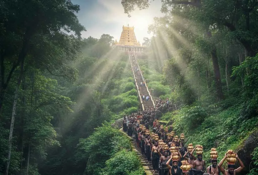 Sabarimala — forest path to Sabari Hill