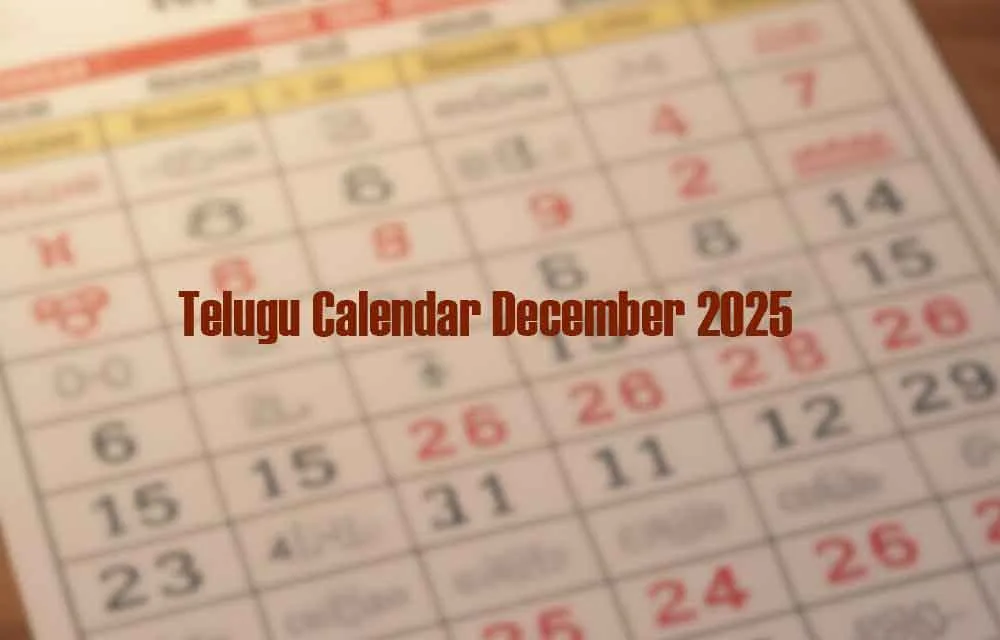 Telugu Calendar December 2025 – Complete Panchangam, Festivals & Fasting Dates