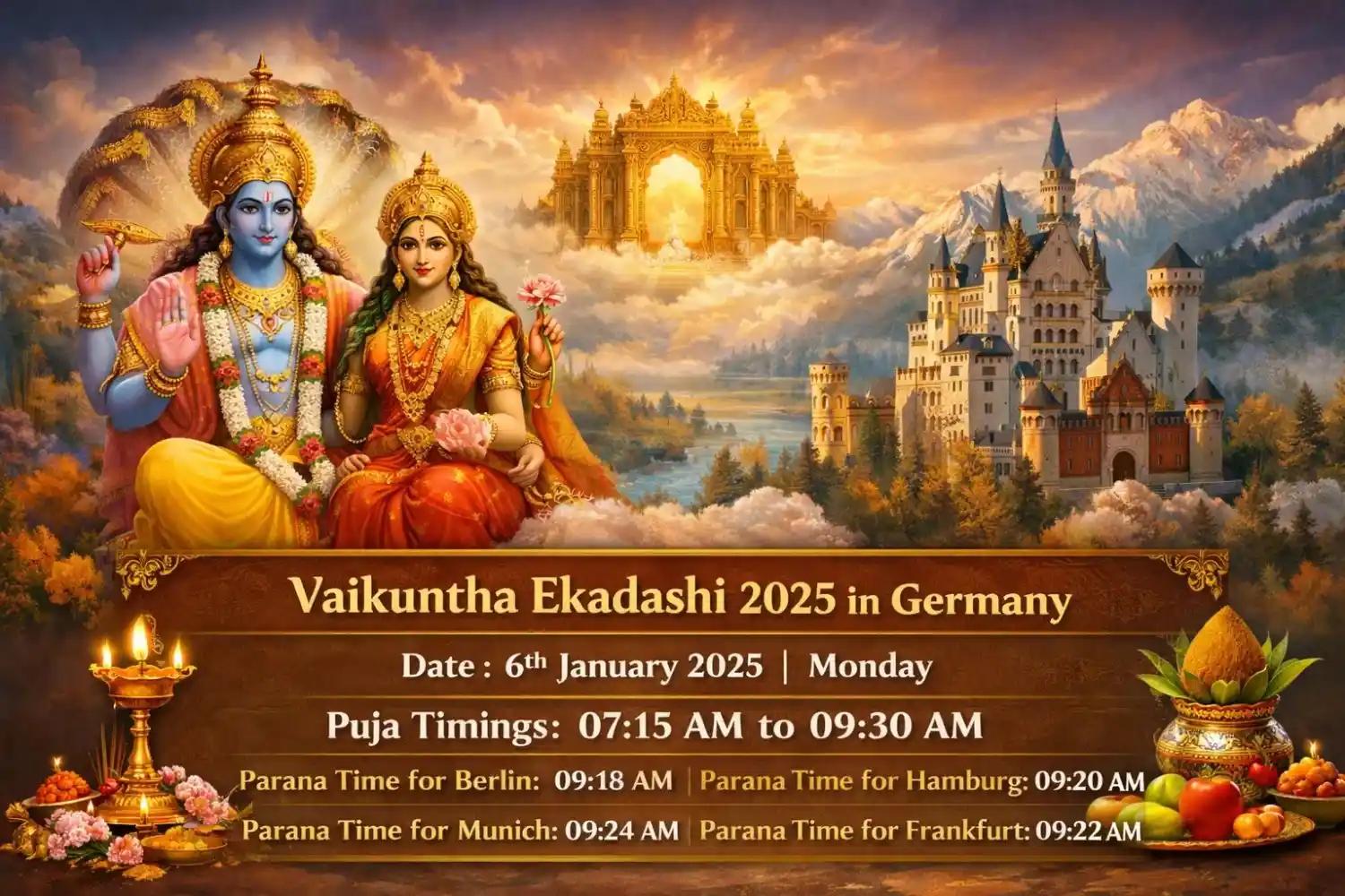 Vaikuntha Ekadashi 2025 in Germany: Complete Guide for German Hindus — Festivals