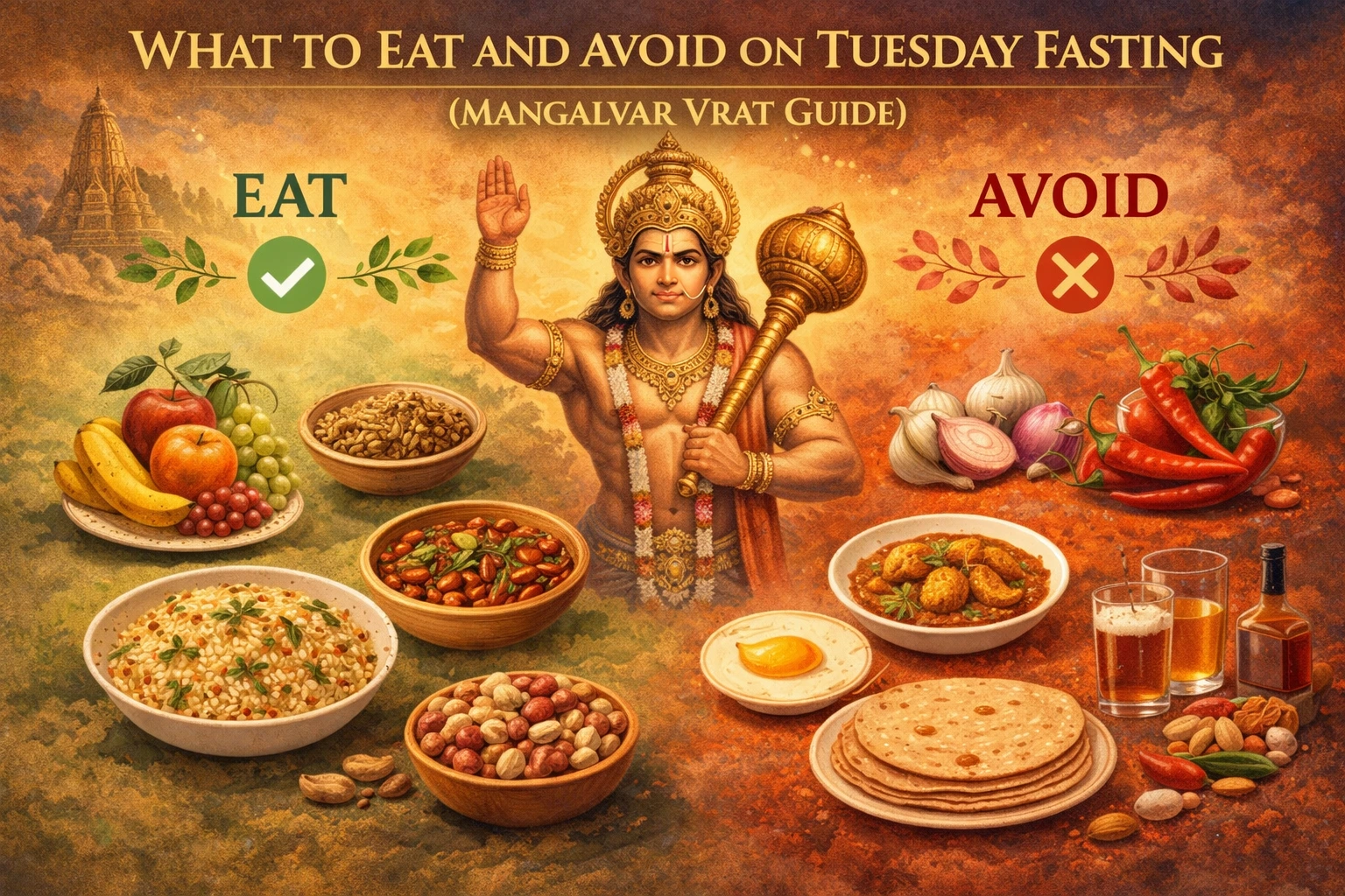 What to Eat and Avoid on Tuesday Fasting (Mangalvar Vrat Guide) — Hinduism
