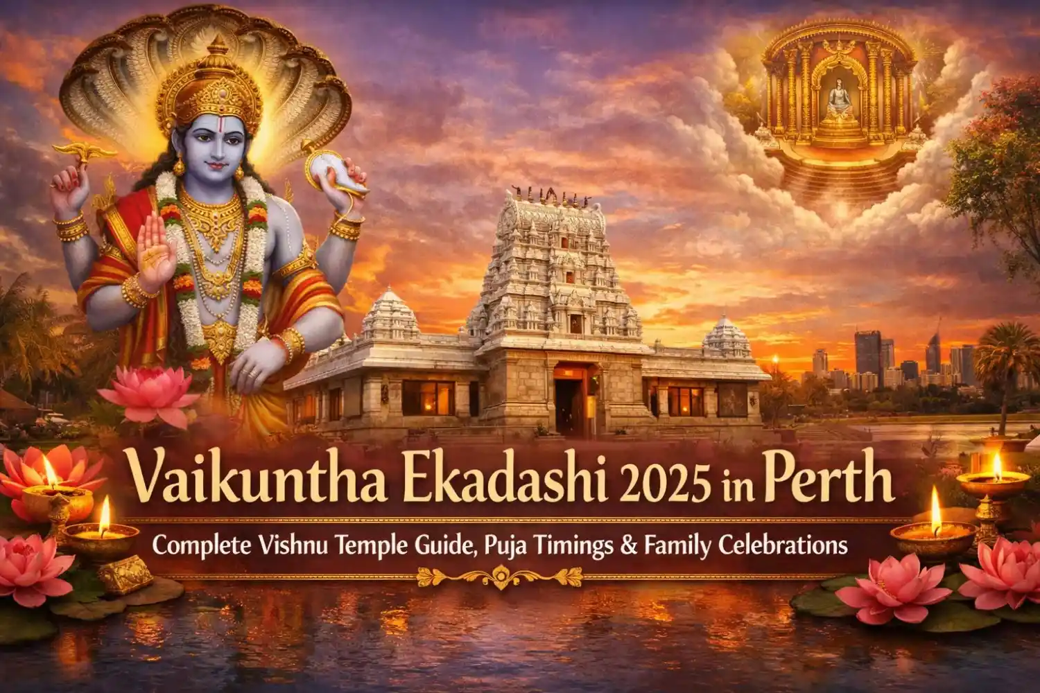 Vaikuntha Ekadashi 2025 in Perth: Complete Vishnu Temple Guide, Puja Timings & Family Celebrations — Festivals