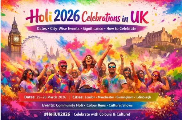 Holi 2026 Celebrations in UK: Dates, City-Wise Events, Significance, and How to Celebrate — Holi 2026