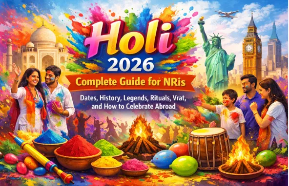 Holi 2026: Complete Guide for NRIs – Dates, History, Legends, Rituals, Vrat, and How to Celebrate Abroad