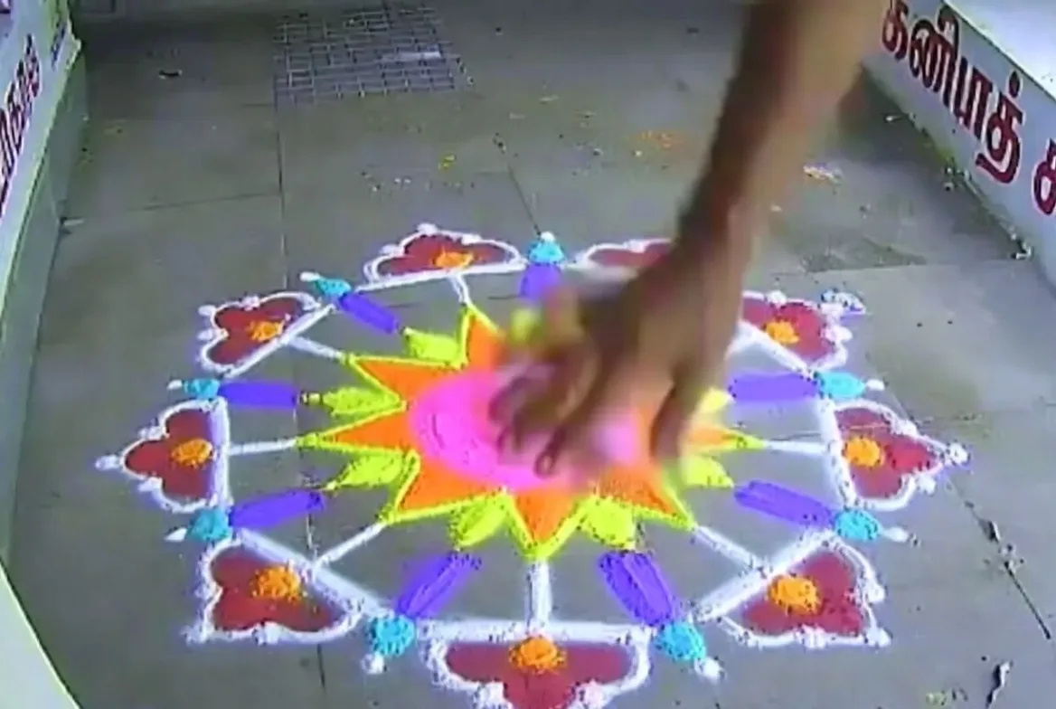 CCTV Footage Shows Deliberate Smudging of Pongal Rangoli in Tamil Nadu — Hinduism