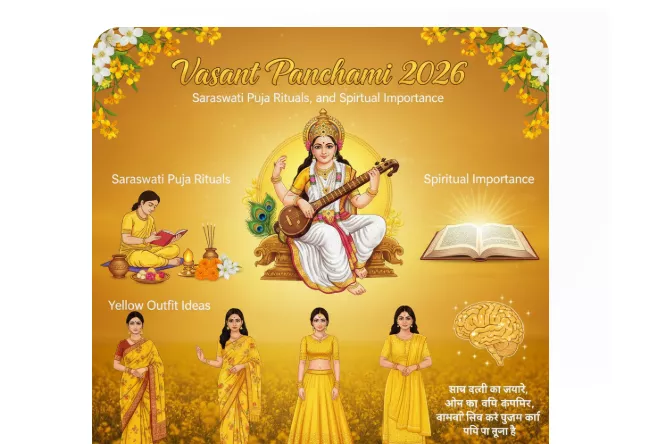 Vasant Panchami 2026: Saraswati Puja & Yellow Outfit Ideas — Festivals