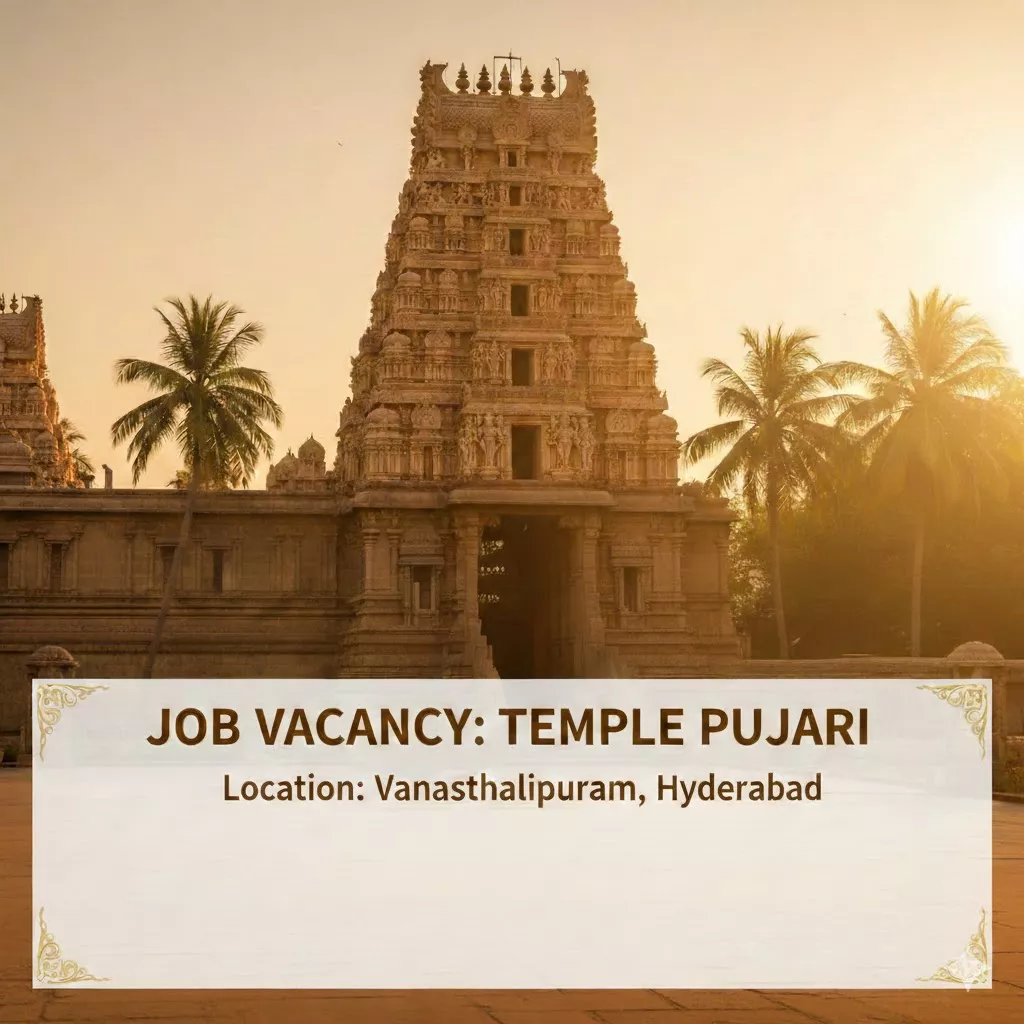 Temple Pujari Job Vacancy in Vanasthalipuram, Hyderabad – ₹12,000 — Temple Jobs