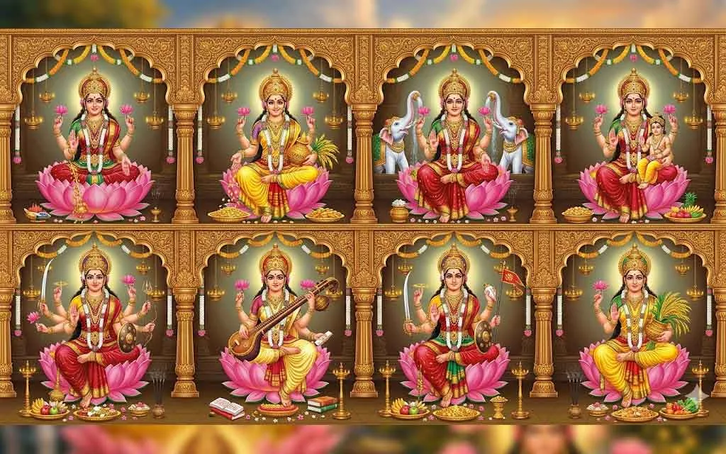 Ashta Lakshmi — The 8 Divine Forms of Wealth Goddess Lakshmi — Hindu Gods