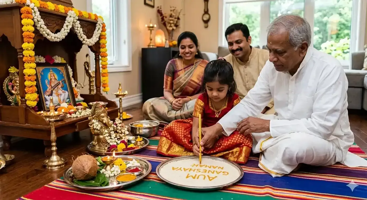 Aksharabhyasam / Vidyarambham — Initiation into Learning (NRI Guide) — Spirituality