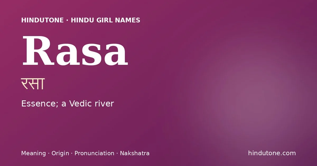 Rasa — Hindu Girl Names with R