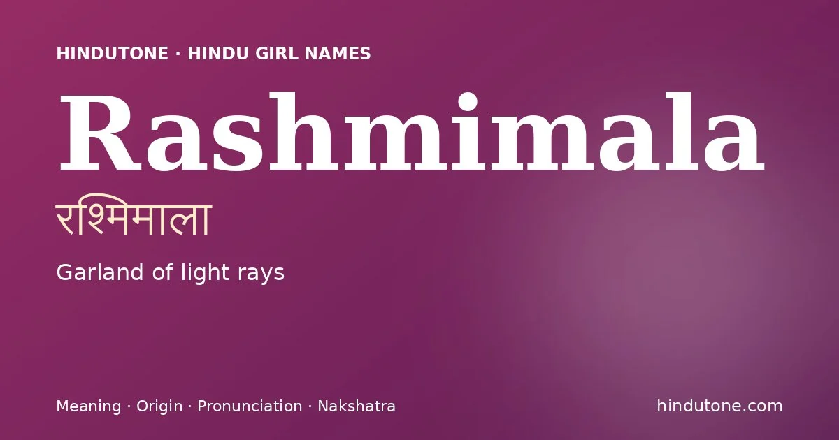 Rashmimala — Hindu Girl Names with R
