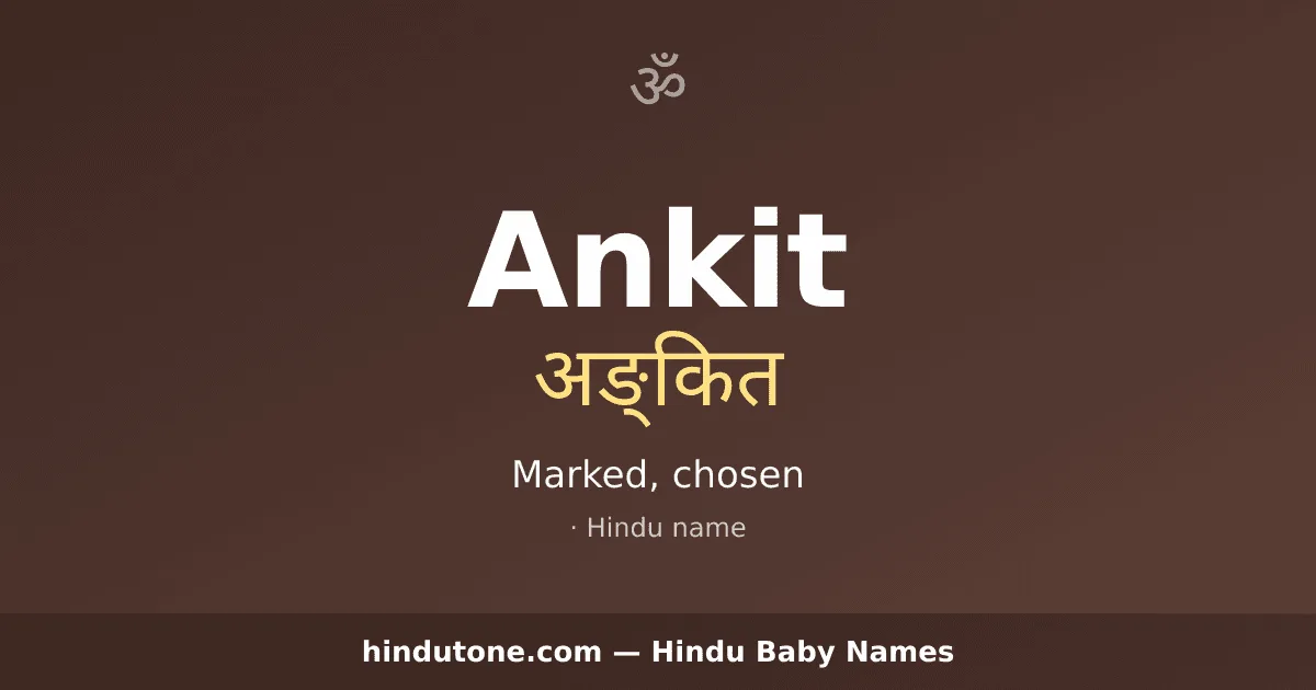 Ankit — Hindu Boy Names with A