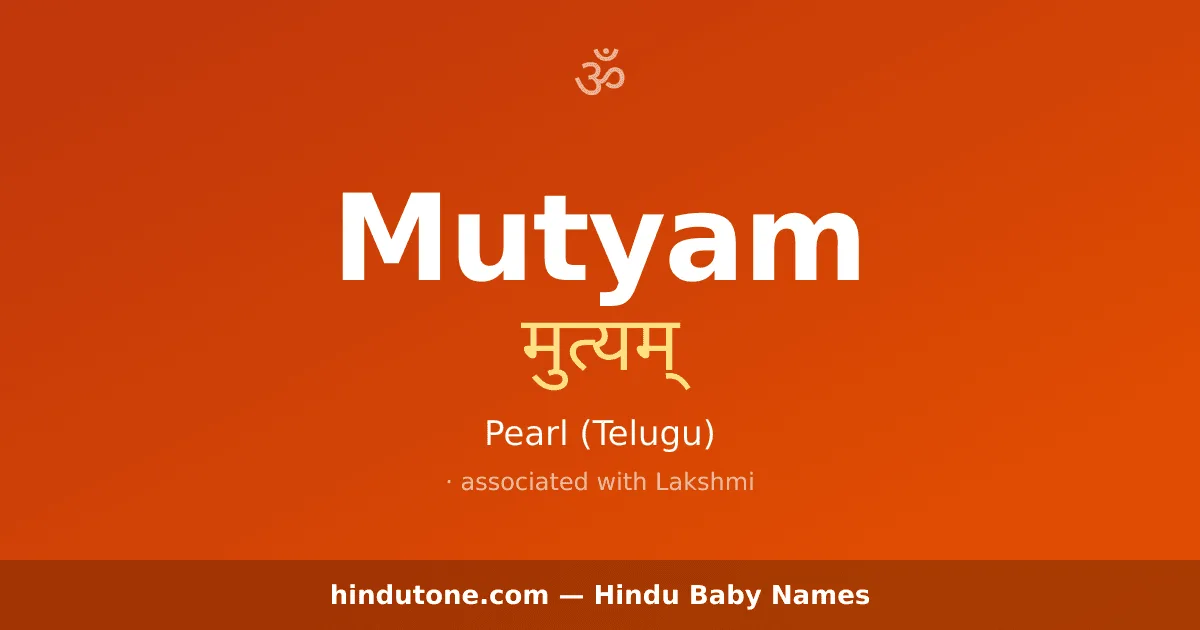 Mutyam — Hindu Boy Names with M
