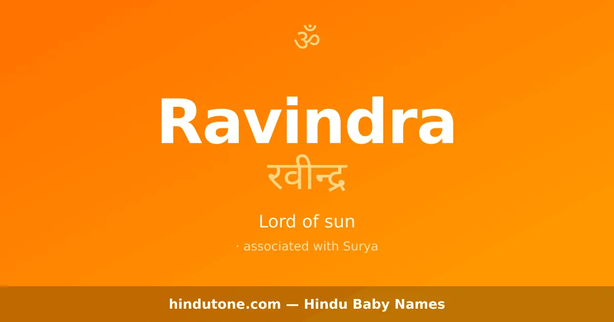 Ravindra — Hindu Boy Names with R