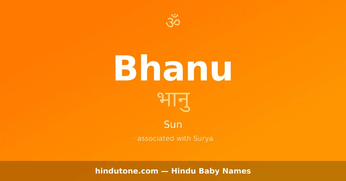 Bhanu — Hindu Girl Names with B