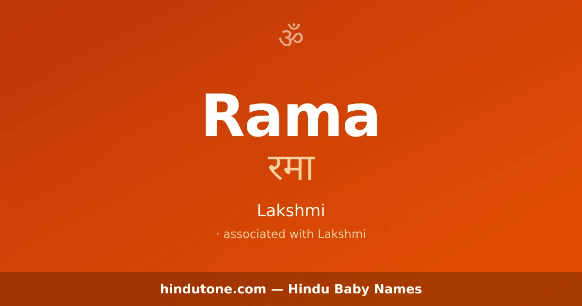 Rama — Hindu Girl Names with R
