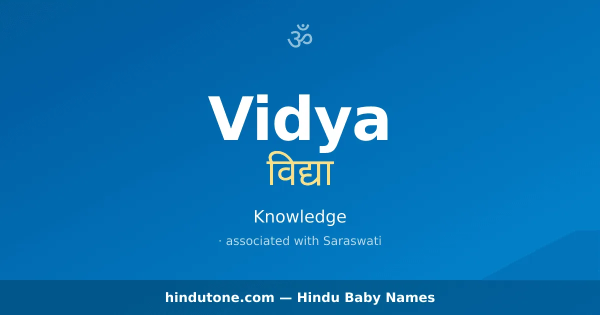 Vidya — Hindu Girl Names with V